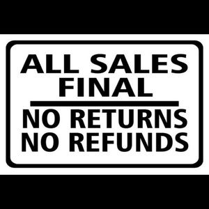 All sales are final